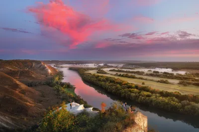 Фотография Жаркий рассвет над рекой Псел - HDR, Пейзаж, Природа - солнце,  туман, река псел, пейзаж природа водоем дерево сух - Фотосайт funPhoto