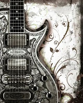 Рок-гитара, чёрная» — создано в Шедевруме