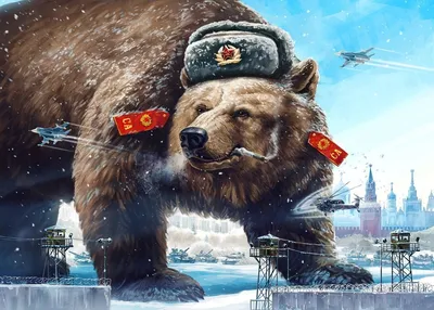 Злой рычащий медведь на фоне рисунка российского флага с небольшим  количеством акварельного генеративного ии | Премиум Фото