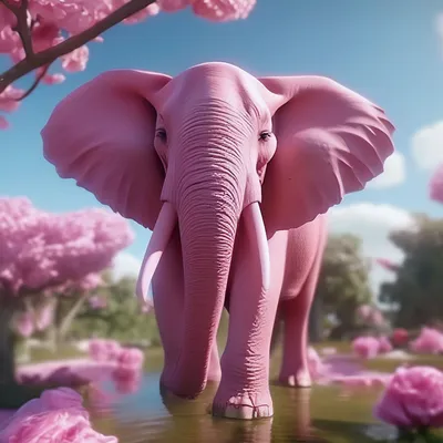 Розовый слон,8k разрешение,супер …» — создано в Шедевруме