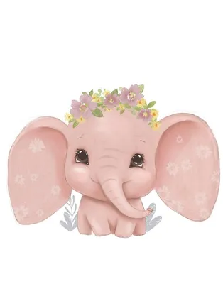 Симпатичная иллюстрация розового слона на абстрактном фоне, генерирующем ai  | Бесплатно Фото