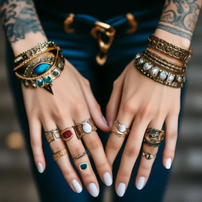 Закройте вверх по съемке кольца руки девушки нося Стоковое Фото -  изображение насчитывающей драгоценность, ощупывания: 91354766