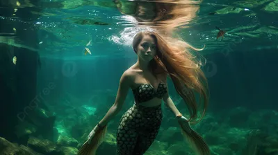 русалка в океане под водой с длинными светлыми волосами, фото русалок в  реальной жизни, Русалочка, рыбы фон картинки и Фото для бесплатной загрузки