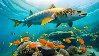 Желтые рыбы океана стоковое фото. изображение насчитывающей океан -  142997830