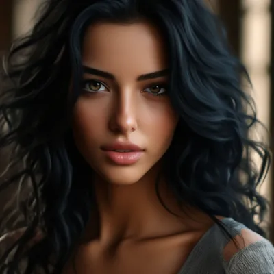Красивая девушка с черными волосами…» — создано в Шедевруме