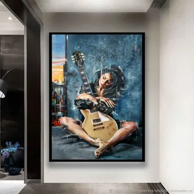Портрет юноши с гитарой в интернет-магазине Ярмарка Мастеров по цене 10000  ₽ – 5V6MTBY | Картины, Москва - доставка по России