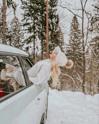 Зимняя фотосессия в лесу с машиной Новый год | Рождественский автомобиль,  Фотосессия, Новый год