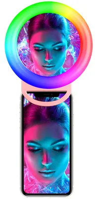 Купить Светодиодное селфи-кольцо с USB 2.0 для телефона RGB Selfie Ring  Light A4S (Розовый) за 290 руб, в Чехолере