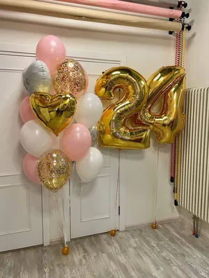 Воздушные шары из цифр 12 на день рождение девочке Минск