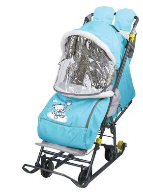 Санки-коляска «Ника Детям 6 - совушки» с прорезиненными колёсами, цвет  голубой (832453) - Купить по цене от 3 322.80 руб. | Интернет магазин  SIMA-LAND.RU
