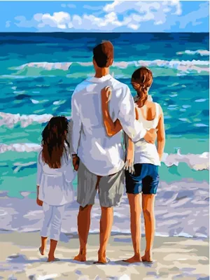 Силуэт счастливой семьи на берегу моря на закате :: Стоковая фотография ::  Pixel-Shot Studio