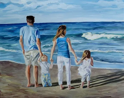 Портрет нашей счастливой семьи на пляже Стоковое Фото - изображение  насчитывающей счастливо, празднично: 209637492