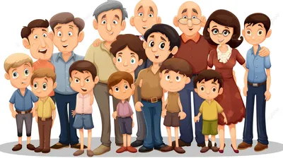 мультяшная многоликая семья, мультяшная семейная картинка, мультфильм, семья  фон картинки и Фото для бесплатной загрузки