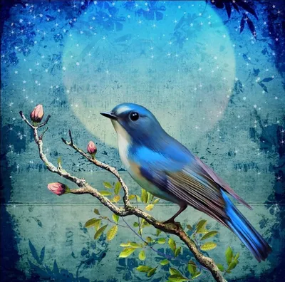 Синяя птица счастья, фентези» — создано в Шедевруме