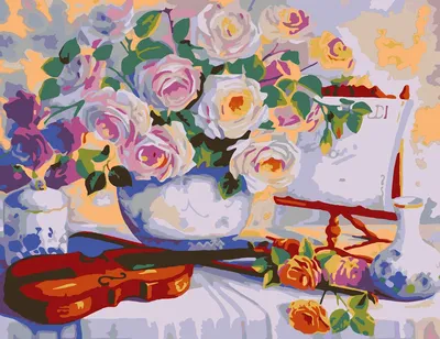 Скрипка и цветы для Иры, поздравляю с днём рождения