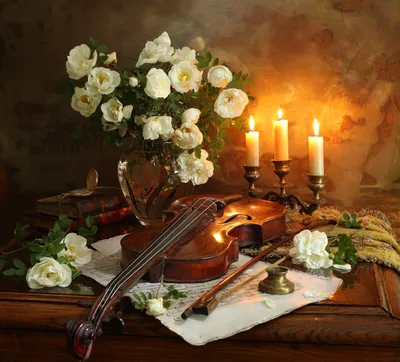 Скрипка с цветами - 78 фото