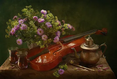 Картинки ноты, скрипка, букет, розы, цветы - обои 1920x1080, картинка  №434215