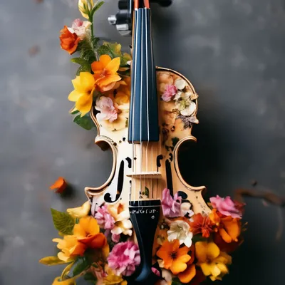 Скрипка из цветов» — создано в Шедевруме
