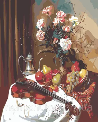 Натюрморт сор скрипкой и цветами. Фотограф Андрей Морозов