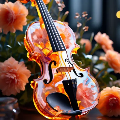 Скачать 3072x4608 скрипка, музыкальный инструмент, цветы обои, картинки