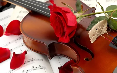 Стеклянная скрипка из цветов, ярко, …» — создано в Шедевруме