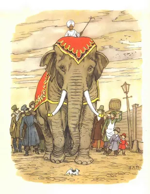 Раскраска Слон И Моська