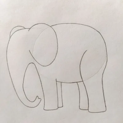 Как нарисовать слона. Простой рисунок для детей. | Рисуем с удовольствием |  Дзен