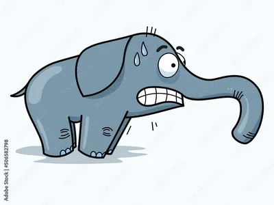 Рисунок В Виде Слона — стоковая векторная графика и другие изображения на  тему Африканский слон - Африканский слон, Бивень, Большой - iStock