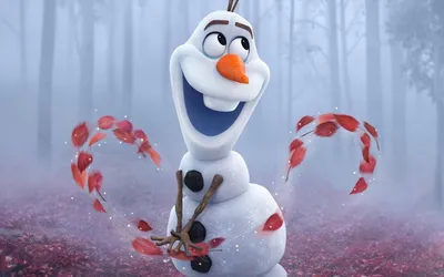 Фото Снеговик Олаф / Olaf, герой мультика Холодное сердце / Frozen в  шапочке Санта Клауса / Santa Claus