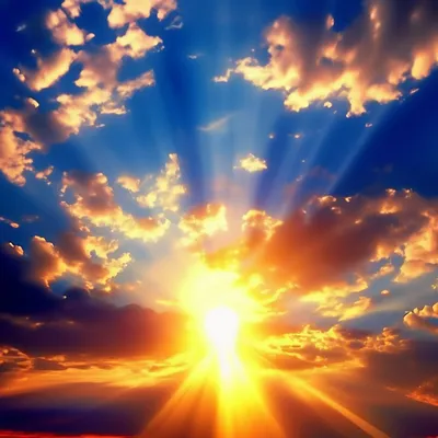 Солнце На Голубом Небе С Облаками — стоковые фотографии и другие картинки  Небо - Небо, Синий, Ясное небо - iStock