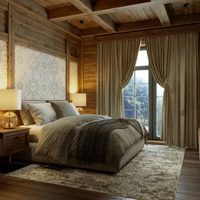 Дизайн интерьера спальни в частном доме