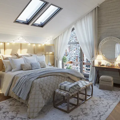 Дизайн интерьера спальни \"Спальня в частном доме\" | Портал Люкс-Дизайн.RU