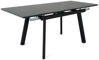 Обеденный стол Татами-2C раздвижной 120х80 (+30+30), керамика black marble  (черный мрамор), ноги черные — купить за 40 750 ₽ в Москве