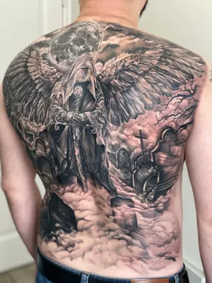 Тату архангел (74 фото) - значение, эскизы татуировки архангел Михаил с  мечом, с крыльями