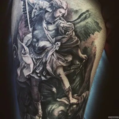 Эскиз тату архангел воин | Эскиз тату, Рисунок тушью, Цветы татуировки на  руках