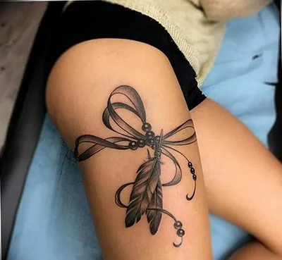 подвязка тату бантик garter tattoo bow | Татуировки, Подвязки тату, Тату