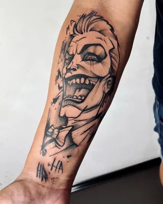 Тату Джокер (74 фото) - значение, эскизы татуировки на руке, кисти, ноге