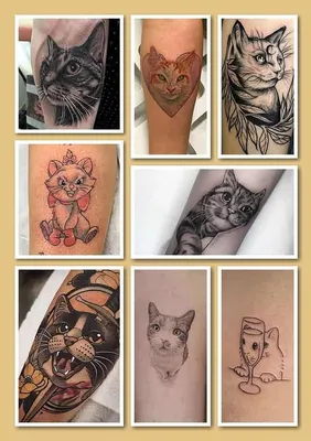 Тату кошка на шее - 3 Фото и значение татуировок 2024