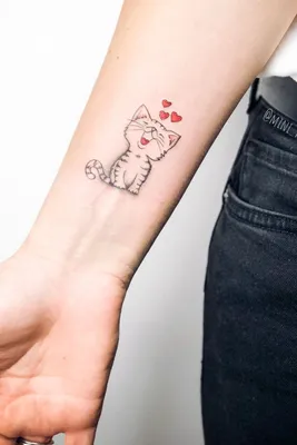 Тату кошка. Мини тату котенок. Тату любовь.Tattoo cat. Mini kitten tattoo.  Tattoo love. | Тату, Тату минимализм, Татуировки