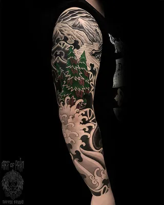 Фото рисунка тату лес 10.01.2021 №10080 -forest tattoo- tatufoto.com -  tatufoto.com