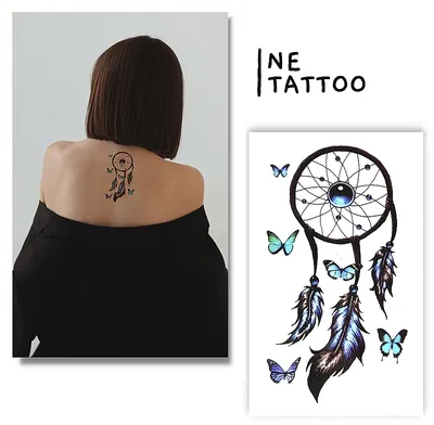 Купить Черный Ловец снов, перья, временные татуировки для женщин, взрослых,  геометрический кулон с изображением тигра и кота, поддельные татуировки,  уникальные татуировки с половиной рукава | Joom