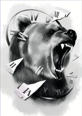 Фото тату медведь на фоне леса сделать в тату салоне в Москве по низкой цене