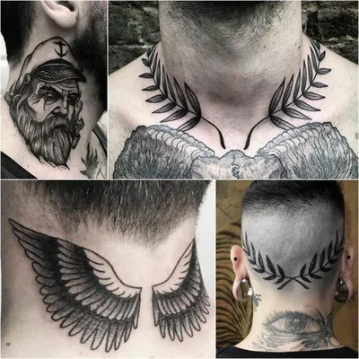 Мужские тату на шее - Тату на шее для мужчин - Мужские татуировки на шее |  Девушки с татуировками на спине, Татуировки на спине у женщин, Мужские  татуировки