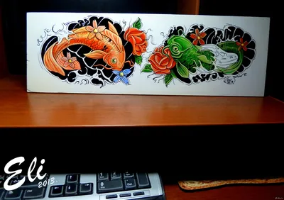Татуировка женская акварель на предплечье рыбы - мастер Анастасия Родина  5039 | Art of Pain