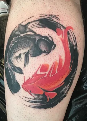 Angel Tattoo Долговременные тату рыбы, проявляющаяся