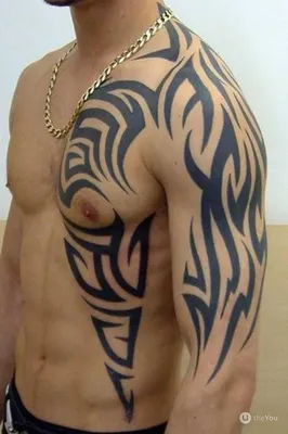 Стильные тату трайбл на плече | tattoo-sketches.com | Дзен