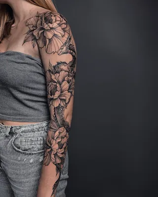 Черные цветы, Временные татуировки, наклейка на руку, рукав, роза, Луна,  Бабочка, змея, хна, украшение для тела, Реалистичная поддельная 3D Женская  татуировка | AliExpress