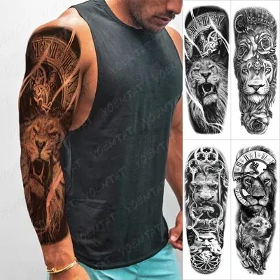 Tatoo-481 Большая временная татуировка водостойкая Тату 21*11,5 см \"Древний  воин спартанец\" (ID#1863487764), цена: 108 ₴, купить на Prom.ua