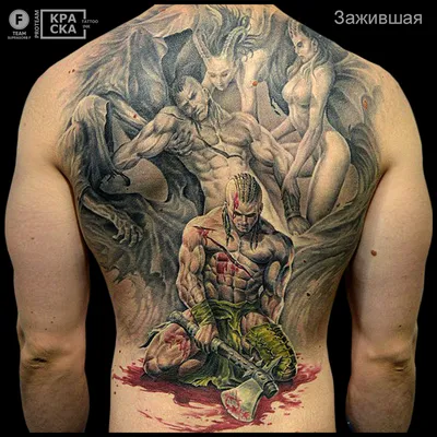 Фото тату воин на коне сделать в тату салоне в Москве по низкой цене