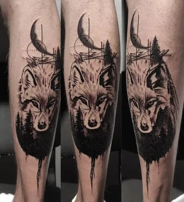 TATTOO/Временное тату Временное тату волк/Переводная татуировка/Набор  наклеек-тату